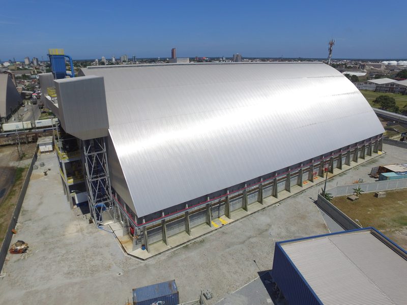 Armazém de grande vão construído pela Allgrain em Paranaguá